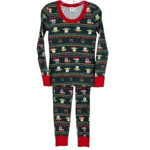 Hanna Andersson x Star Wars Mandalorian Grogu Christmas Pajamas Women XS Organic
